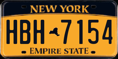 NY license plate HBH7154