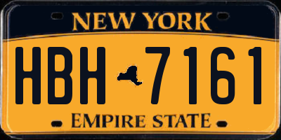 NY license plate HBH7161