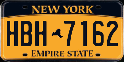 NY license plate HBH7162