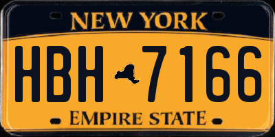 NY license plate HBH7166