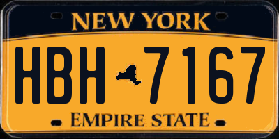 NY license plate HBH7167
