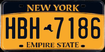 NY license plate HBH7186