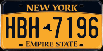 NY license plate HBH7196