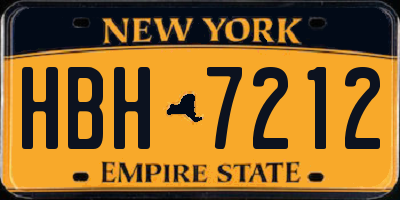 NY license plate HBH7212
