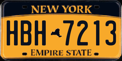 NY license plate HBH7213