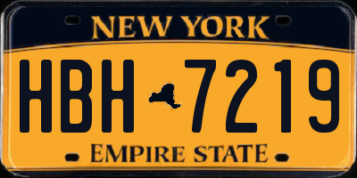 NY license plate HBH7219