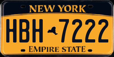 NY license plate HBH7222