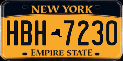 NY license plate HBH7230