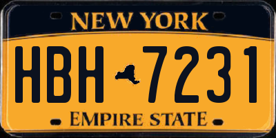 NY license plate HBH7231