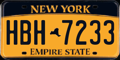 NY license plate HBH7233