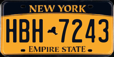 NY license plate HBH7243