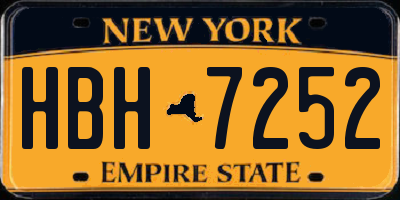NY license plate HBH7252