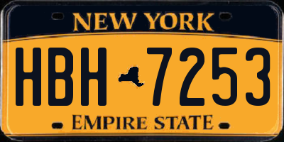 NY license plate HBH7253