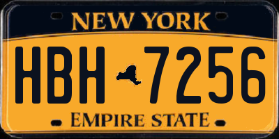 NY license plate HBH7256