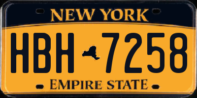 NY license plate HBH7258