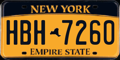 NY license plate HBH7260