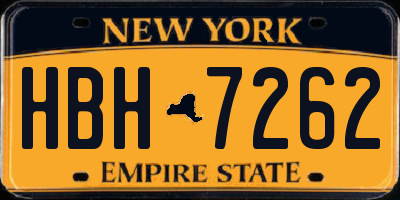 NY license plate HBH7262