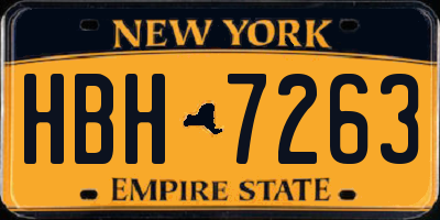 NY license plate HBH7263