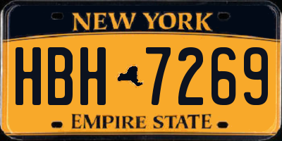NY license plate HBH7269