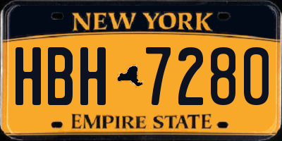 NY license plate HBH7280