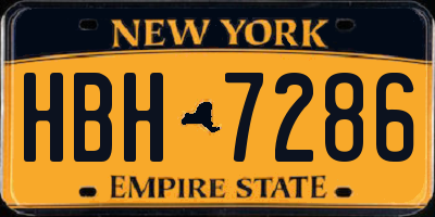 NY license plate HBH7286