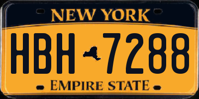 NY license plate HBH7288