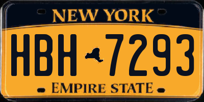 NY license plate HBH7293