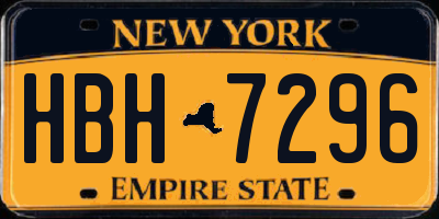 NY license plate HBH7296