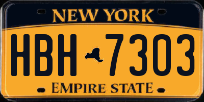NY license plate HBH7303