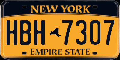 NY license plate HBH7307