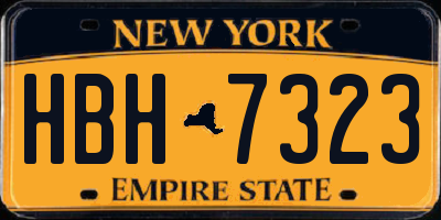 NY license plate HBH7323