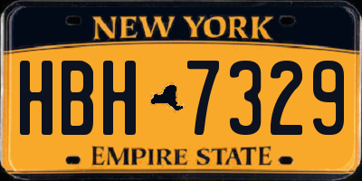 NY license plate HBH7329