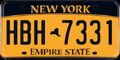 NY license plate HBH7331