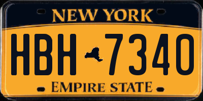 NY license plate HBH7340