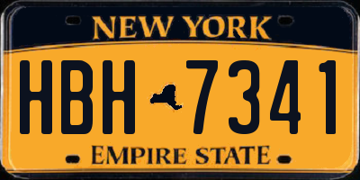 NY license plate HBH7341