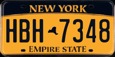NY license plate HBH7348