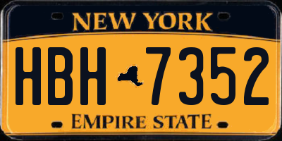 NY license plate HBH7352