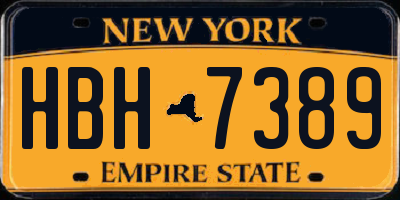 NY license plate HBH7389