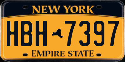 NY license plate HBH7397