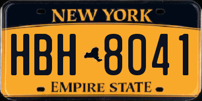 NY license plate HBH8041