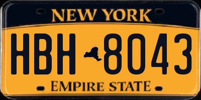NY license plate HBH8043