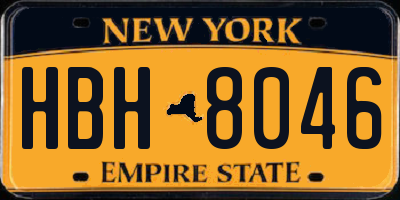 NY license plate HBH8046