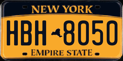 NY license plate HBH8050