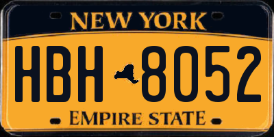 NY license plate HBH8052