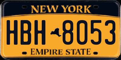 NY license plate HBH8053