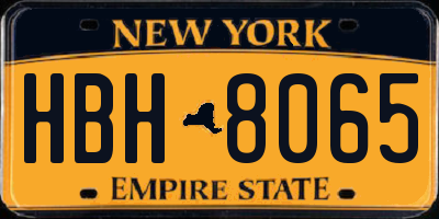 NY license plate HBH8065