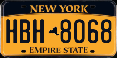 NY license plate HBH8068