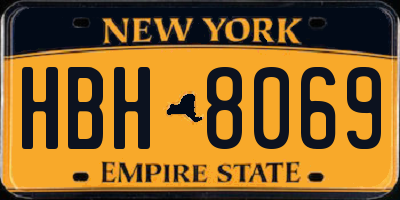 NY license plate HBH8069
