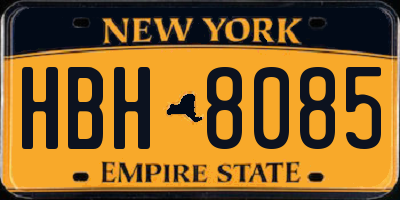 NY license plate HBH8085