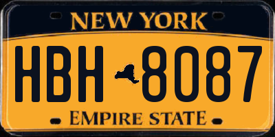 NY license plate HBH8087